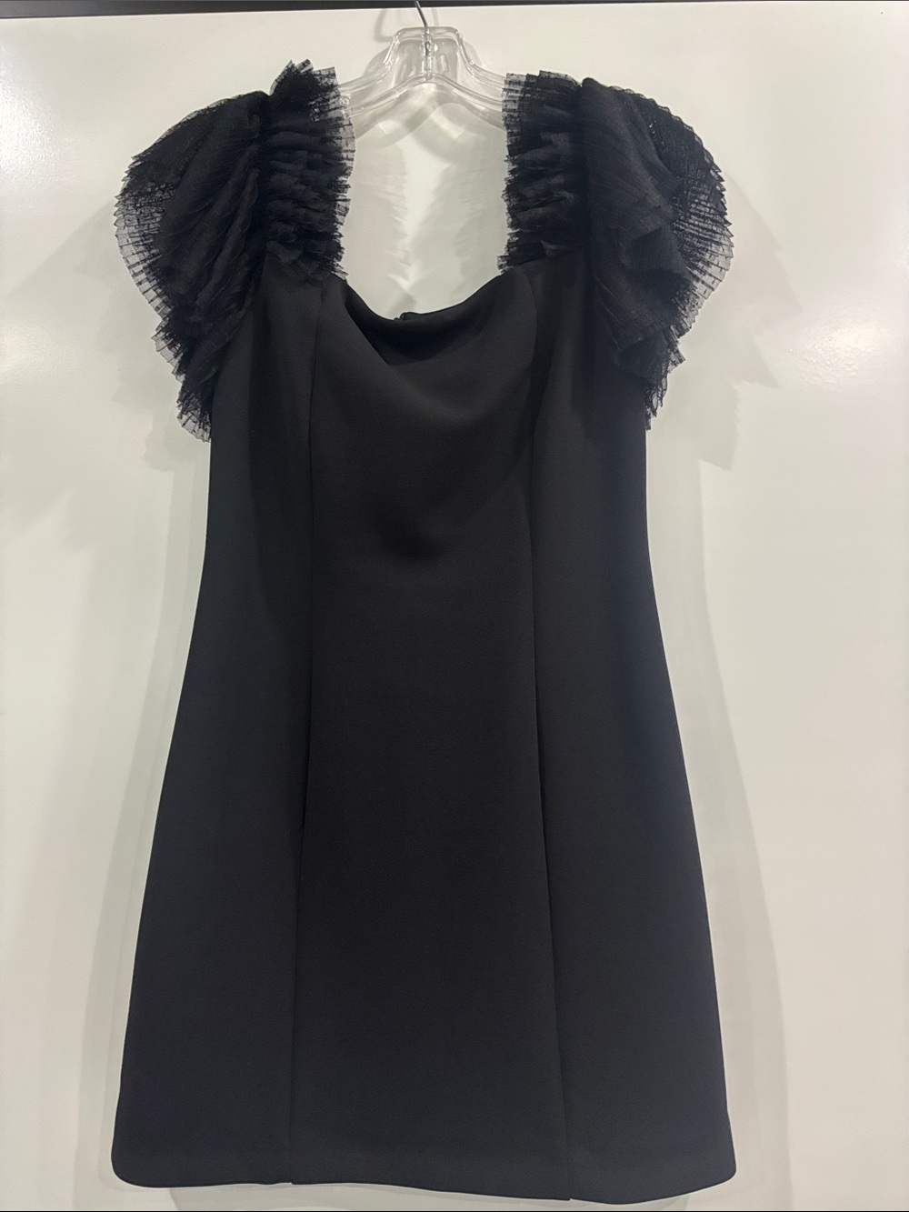 Black Ruffle Sleeve Dress